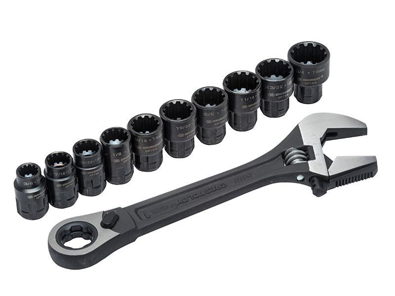 CRE 11 Piece Adjustable Wrench Spline Socket Set - HiC Stornoway